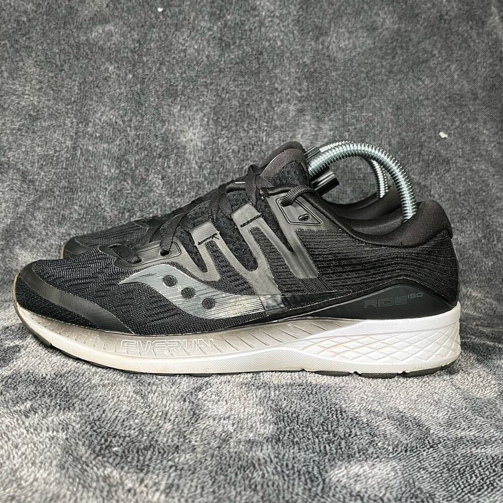 Saucony Ride ISO Womens Size 8.5 Black White Comfort Running Shoes Sneakers